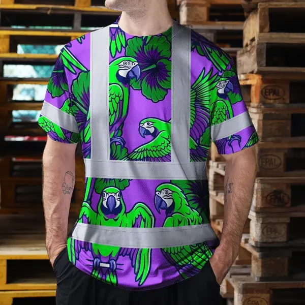 hi-vis-shirt-reflective-tapes-violet-green-parrot-custom-name-safety-d503d.webp