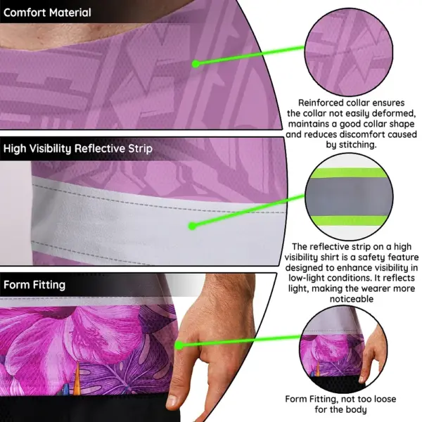 hi-vis-shirt-reflective-tapes-violet-neon-polynesian-and-flowers-921e8.webp