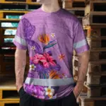 hi-vis-shirt-reflective-tapes-violet-neon-polynesian-and-flowers-b2604.webp
