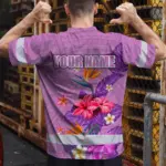 hi-vis-shirt-reflective-tapes-violet-neon-polynesian-and-flowers-bedab.webp