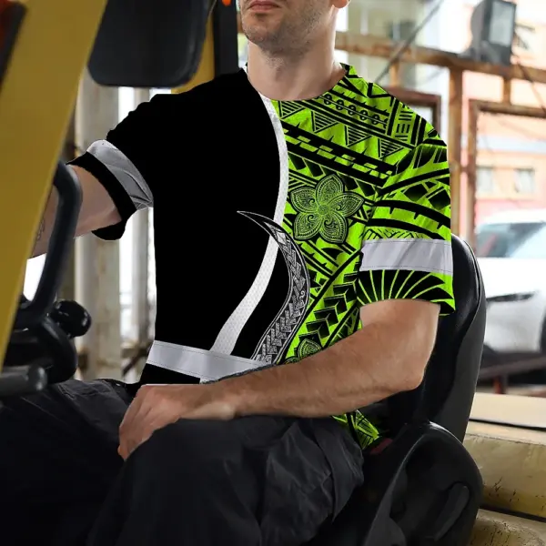 hi-vis-shirt-reflective-tapes-white-green-polynesian-tribal-custom-5ab25.webp