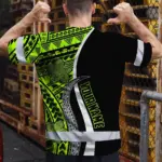 hi-vis-shirt-reflective-tapes-white-green-polynesian-tribal-custom-a9551.webp