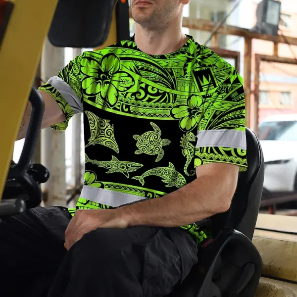 hi-vis-t-shirt-reflective-tapes-green-neon-hawaiian-polynesian-b3c7e.webp