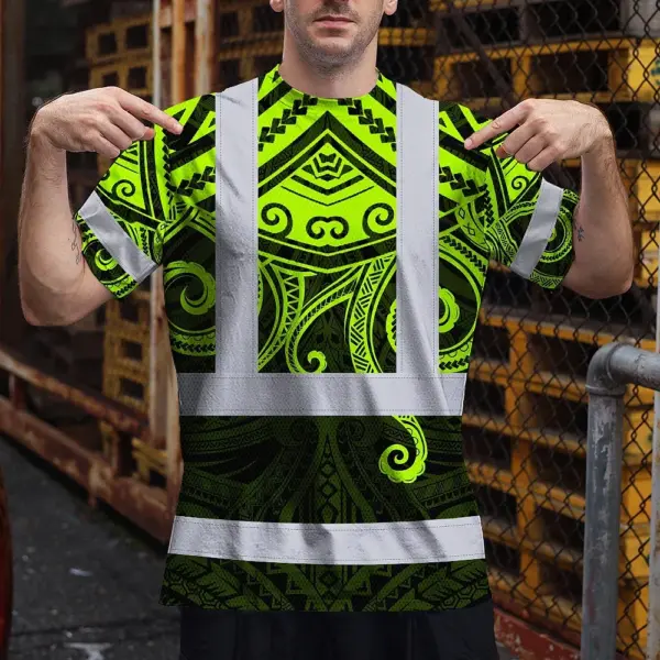 hi-vis-t-shirt-reflective-tapes-octopus-hawaiian-polynesian-tribal-b1082.webp