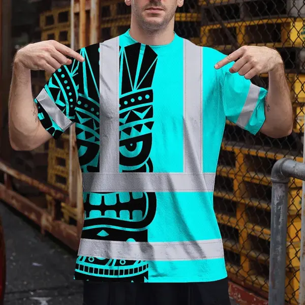 hi-vis-t-shirt-reflective-tapes-tiki-blue-neon-polynesian-tribal-c2e59.webp