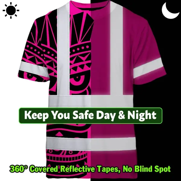 hi-vis-t-shirt-reflective-tapes-tiki-pink-neon-polynesian-tribal-fe380.webp