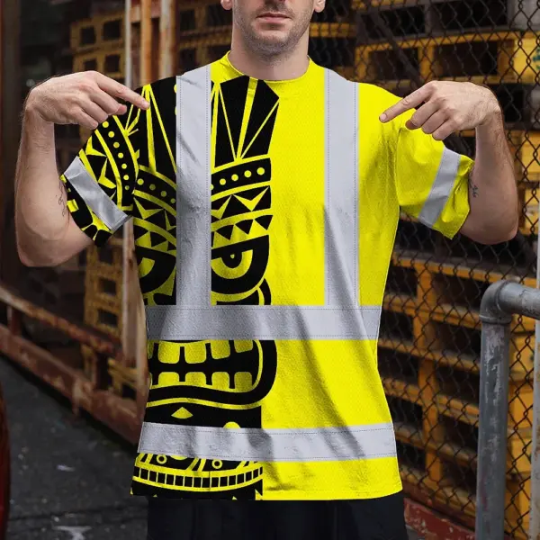 hi-vis-t-shirt-reflective-tapes-tiki-yellow-neon-polynesian-tribal-bbb3c.webp