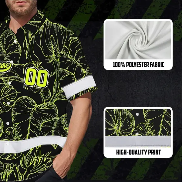 hi-vis-team-hawaiian-shirt-reflective-tapes-black-green-leaf-custom-da82f.webp