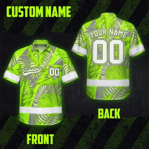 hi-vis-team-hawaiian-shirt-reflective-tapes-green-gray-leaf-custom-ee157.webp
