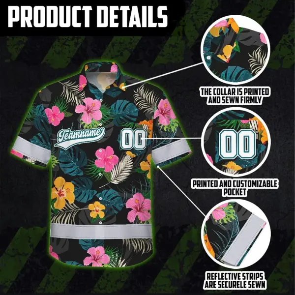 hi-vis-team-hawaiian-shirt-reflective-tapes-green-pink-flower-custom-2af42.webp