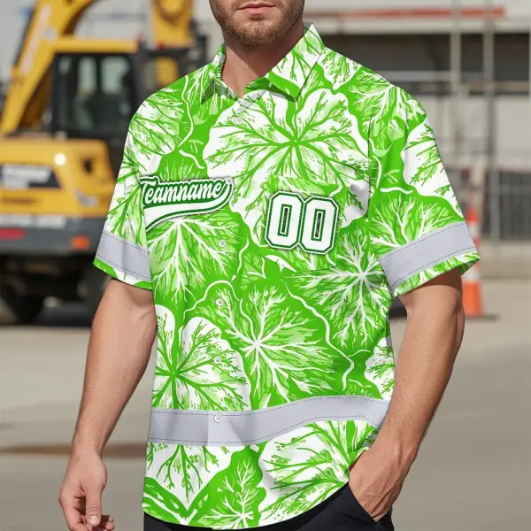 hi-vis-team-hawaiian-shirt-reflective-tapes-green-white-leaf-custom-3313b.webp