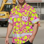 hi-vis-team-hawaiian-shirt-reflective-tapes-lime-pink-flower-custom-b9284.webp