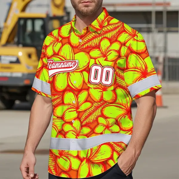 hi-vis-team-hawaiian-shirt-reflective-tapes-orange-lime-flower-b4697.webp