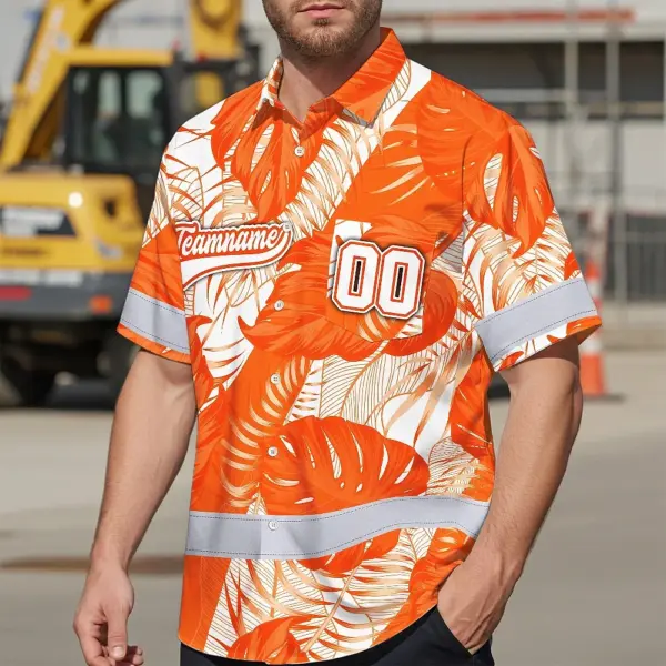 hi-vis-team-hawaiian-shirt-reflective-tapes-orange-white-flower-b455c.webp