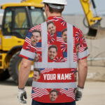 Hi-Vis-Hawaiian-Shirt-Reflective-Tapes-US-Flag-Blue-Red-3-Custom-Name-And-Image-Safety-Workwear-For-Workers,-Truckers,-Operators-4
