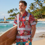 Hi-Vis-Hawaiian-Shirt-Reflective-Tapes-US-Flag-Blue-Red-3-Custom-Name-And-Image-Safety-Workwear-For-Workers,-Truckers,-Operators-6
