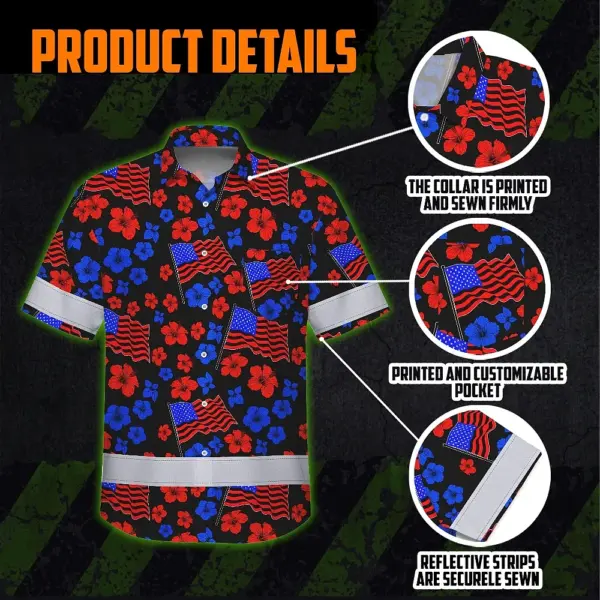 hi-vis-hawaiian-shirt-reflective-tapes-blue-red-neon-us-flag-flower-87d49.webp