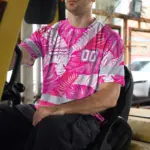hi-vis-team-t-shirt-reflective-tapes-pink-white-flower-custom-name-28902.webp