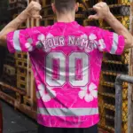 hi-vis-team-t-shirt-reflective-tapes-pink-white-flower-custom-name-e7b4c.webp
