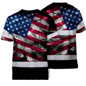 High Visibility T Shirt Featuring Smoke Style USA Flag