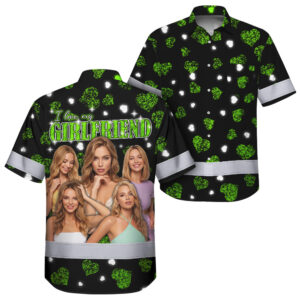 Hi Vis Hawaiian Shirt Reflective Tapes Girl Friend Custom Color, Text, Image Safety Workwear For Workers, Truckers, Operators