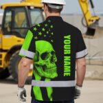 Black-Hi-Vis-Hawaiian-Shirt-Skull-USA-Flag-Orange-Reflective-Custom-Name-Safety-Workwear-for-Workers,-Truckers,-Skull-Lover-4