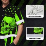 Black-Hi-Vis-Hawaiian-Shirt-Skull-USA-Flag-Orange-Reflective-Custom-Name-Safety-Workwear-for-Workers,-Truckers,-Skull-Lover-7