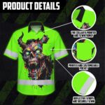 Hi-Vis-Hawaiian-Shirt-Reflective-Green-Neon-Paint-Plash-Skull-Custom-Name-for-Workers,-Truckers-6