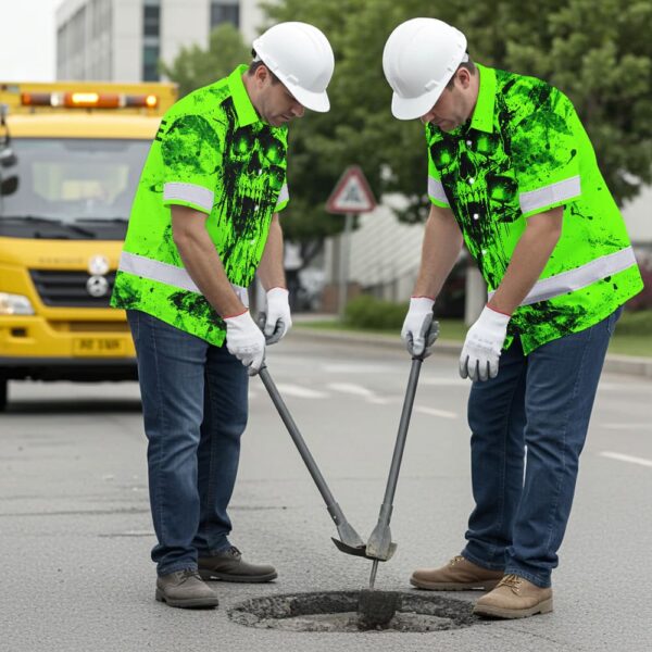 Hi-Vis-Hawaiian-Shirt-Reflective-Green-Neon-Vintage-Skull-Custom-Name-Safety-Workwear-For-Runners,-Skull-Lover,-Trucker-5