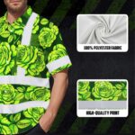 Hi-Vis-Hawaiian-Shirt-Reflective-Tapes-Green-Lime-Roses-Custom-Name-Safety-Workwear-For-Workers,-Truckers,-Operators-FEATURE2