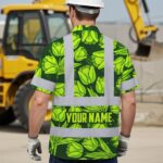 Hi-Vis-Hawaiian-Shirt-Reflective-Tapes-Green-Lime-Tulips-Custom-Name-Safety-Workwear-For-Workers,-Truckers,-Operators-MK2