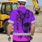 Violet-Neon-Skull-With-Butterfly-Hi-Vis-Hawaiian-Shirt-–-Personalized-Safety-Workwear-for-Workers,-Truckers-4