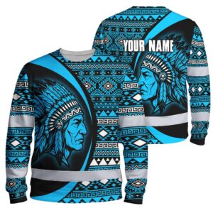Hi Vis Long Sleeve Shirt Reflective Tapes Blue Native Custom Name Safety Workwear For Workers, Truckers, Operators