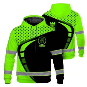 High Visibility Hoodie, Reflective Long Sleeve Hoodie for Uniform, Riders, Cyclists & Outdoor Work