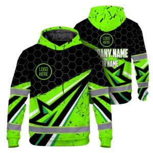 High Visibility Hoodie, Reflective Long Sleeve Hoodie for Uniform, Riders, Cyclists & Outdoor Work