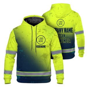 High Visibility Hoodie, Reflective Long Sleeve Hoodie for Uniform, Riders, Cyclists & Outdoor Work