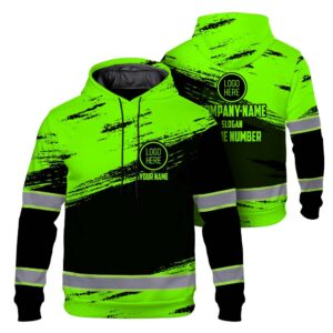 High Visibility Hoodie, Reflective Long Sleeve Hoodie for Night Riders, Cyclists & Outdoor Work