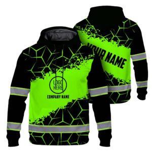 High Visibility Hoodie, Reflective Long Sleeve Hoodie for Uniform, Riders, Cyclists & Outdoor Work