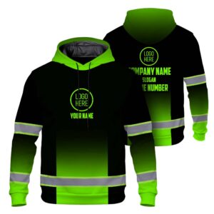 High Visibility Hoodie, Reflective Long Sleeve Hoodie for Uniform, Riders, Cyclists & Outdoor Work