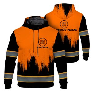 High Visibility Hoodie, Reflective Long Sleeve Hoodie for Uniform, Riders, Cyclists & Outdoor Work