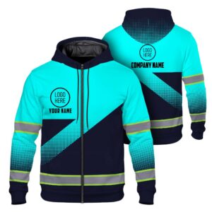 High Visibility Zip Hoodie, Reflective Long Sleeve Hoodie for Uniform, Riders, Cyclists & Outdoor Work