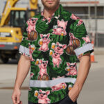 Hi-Vis-Hawaiian-Shirt-Reflective-Tapes-Funny-Pig-Beer-Custom-Name-Safety-Workwear-For-Workers,-Truckers,-Operators-3