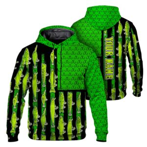 Hi Vis Hoodie Reflective Tapes American Flag Fishing Custom Name Safety Workwear For Workers, Truckers, Operators
