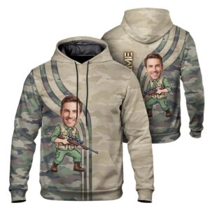 Hi Vis Hoodie Reflective Tapes Camo Hunter Funny Custom Name And Image Safety Workwear For Workers, Truckers, Operators