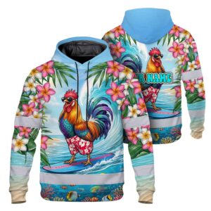 Hi Vis Hoodie Reflective Tapes Funny Chicken Custom Name Safety Workwear For Workers, Truckers, Operators