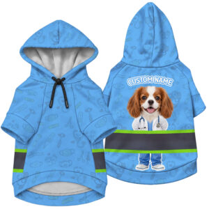 Hi Vis Pet Hoodie Reflective Tapes Funny Costumes 04 Custom Image And Name Safety Workwear For Pet Lovers, Dog And Cat Lovers