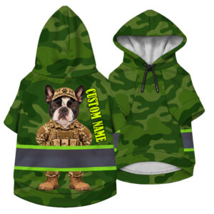 Hi Vis Pet Hoodie Reflective Tapes Funny Costumes 06 Custom Image And Name Safety Workwear For Pet Lovers, Dog And Cat Lovers