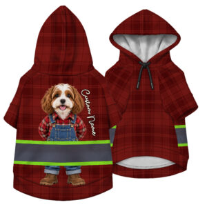 Hi Vis Pet Hoodie Reflective Tapes Funny Costumes 07 Custom Image And Name Safety Workwear For Pet Lovers, Dog And Cat Lovers