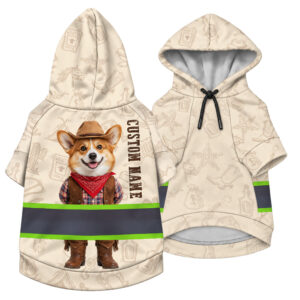 Hi Vis Pet Hoodie Reflective Tapes Funny Costumes 08 Custom Image And Name Safety Workwear For Pet Lovers, Dog And Cat Lovers
